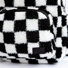 Load image into Gallery viewer, The Aspen Mini Backpack- Sherpa Black and White Check