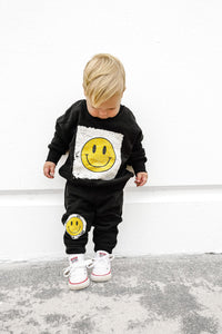 Smiley Elevated Crewneck - Black