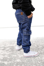 Load image into Gallery viewer, Cargo Denim Jogger - Classic Denim Wash