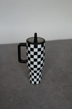 Load image into Gallery viewer, Black Checker 40 Oz Tumbler