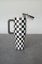 Load image into Gallery viewer, Black Checker 40 Oz Tumbler