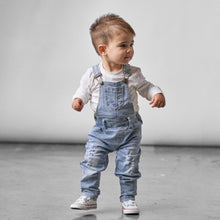 Load image into Gallery viewer, Distressed Denim Overall - Light Wash