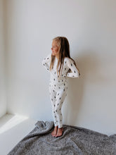 Load image into Gallery viewer, Bamboo Two Piece Pajamas | Black &amp; White Lightning Bolt