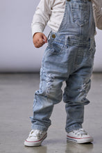 Load image into Gallery viewer, Distressed Denim Overall - Light Wash