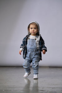 Distressed Denim Overall - Light Wash