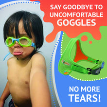 Load image into Gallery viewer, Green Solid Kids Swim Goggles