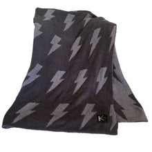 Load image into Gallery viewer, Black + Charcoal Bolt Cozy Blanket