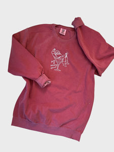 Crimson Holiday Spirit Embroidered Sweatshirt