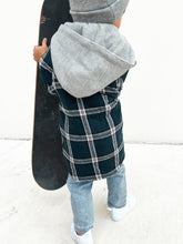 Load image into Gallery viewer, Hooded Flannel - Night Fall