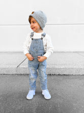 Load image into Gallery viewer, Distressed Denim Overall - Light Wash