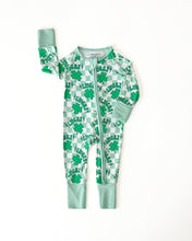 Load image into Gallery viewer, Bamboo Zip Romper | Lucky Shamrock