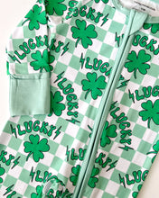 Load image into Gallery viewer, Bamboo Zip Romper | Lucky Shamrock