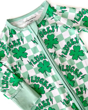 Load image into Gallery viewer, Bamboo Zip Romper | Lucky Shamrock