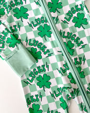 Load image into Gallery viewer, Bamboo Zip Romper | Lucky Shamrock