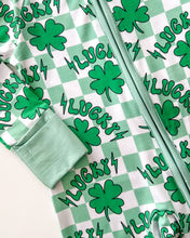 Load image into Gallery viewer, Bamboo Zip Romper | Lucky Shamrock