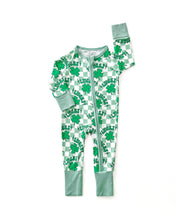 Load image into Gallery viewer, Bamboo Zip Romper | Lucky Shamrock