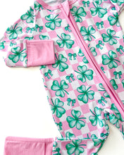 Load image into Gallery viewer, Bamboo Zip Romper | Shamrock &amp; Bows