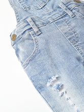 Load image into Gallery viewer, Distressed Denim Overall - Light Wash