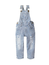 Load image into Gallery viewer, Distressed Denim Overall - Light Wash