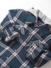 Load image into Gallery viewer, Hooded Flannel - Night Fall