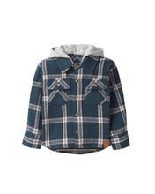 Load image into Gallery viewer, Hooded Flannel - Night Fall