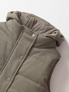 Hooded Puffer Vest - Army Green