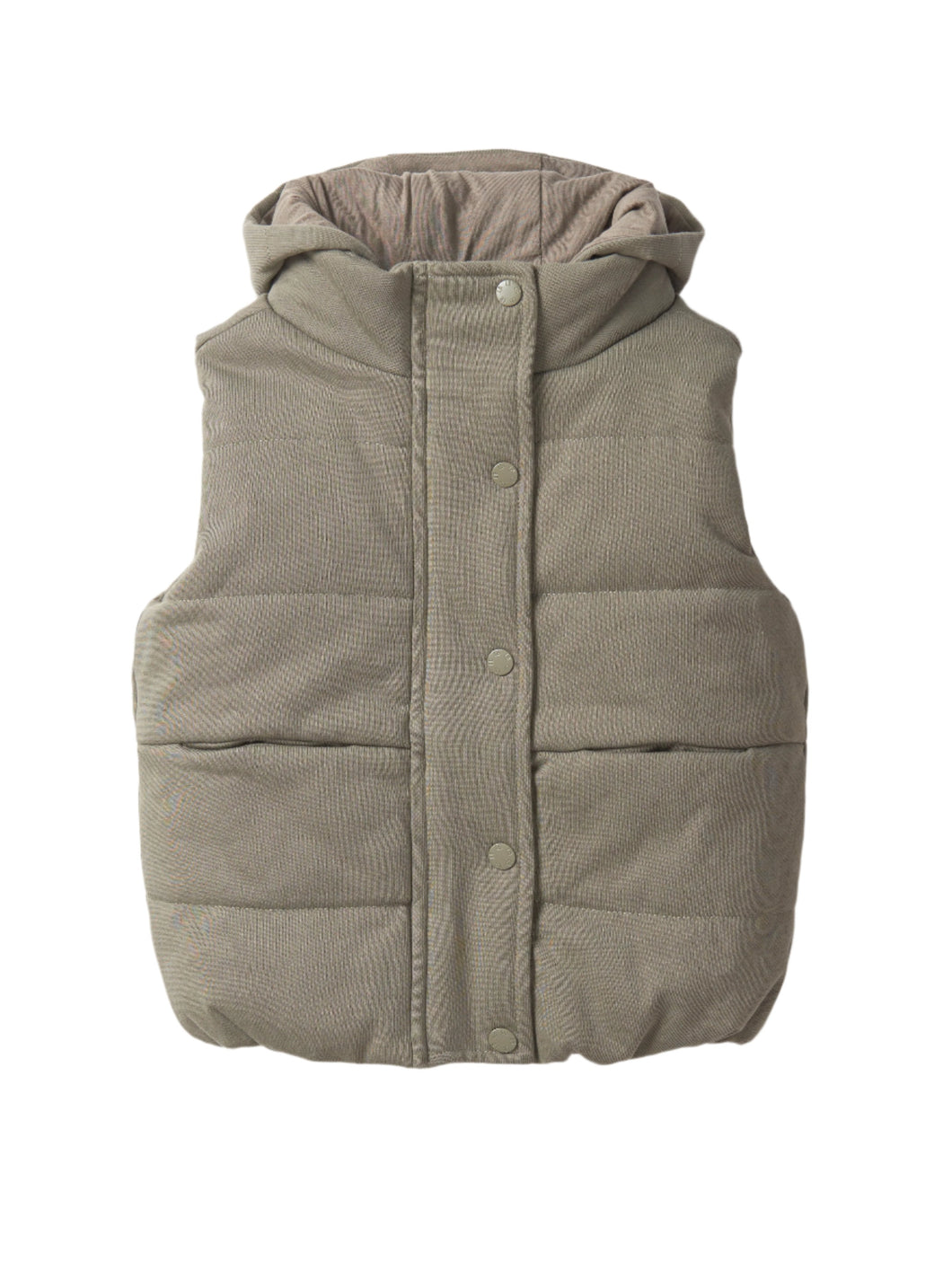 Hooded Puffer Vest - Army Green