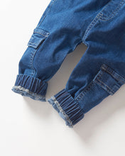 Load image into Gallery viewer, Cargo Denim Jogger - Classic Denim Wash