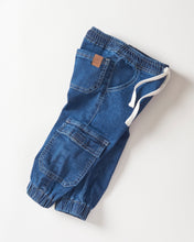 Load image into Gallery viewer, Cargo Denim Jogger - Classic Denim Wash