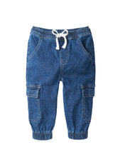 Load image into Gallery viewer, Cargo Denim Jogger - Classic Denim Wash