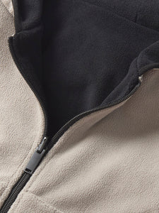 Reversible Fleece Zip Hoodie - Black