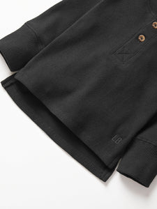 Ribbed Henley - Black