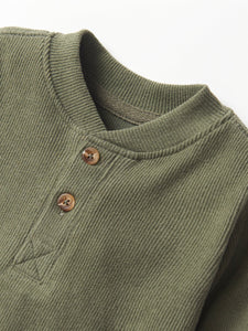 Ribbed Henley - Pine