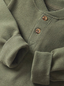 Ribbed Henley - Pine