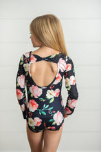 Load image into Gallery viewer, Black Floral Leotard