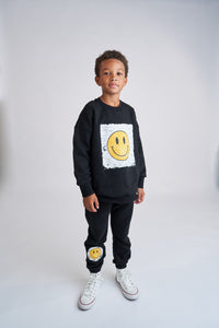 Smiley Elevated Crewneck - Black