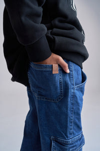 Cargo Denim Jogger - Classic Denim Wash