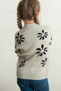 Gray Flower Sweater