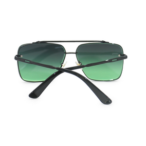 Bella - Dark Green Oversized Squared Aviators