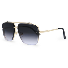 Load image into Gallery viewer, Bella - Midnight Gold Oversized Squared Aviators