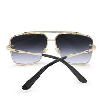 Load image into Gallery viewer, Bella - Midnight Gold Oversized Squared Aviators