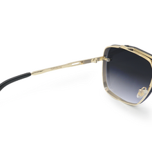 Load image into Gallery viewer, Bella - Midnight Gold Oversized Squared Aviators