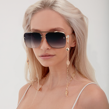 Load image into Gallery viewer, Bella - Midnight Gold Oversized Squared Aviators