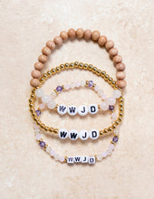 Load image into Gallery viewer, WWJD Gold Letter Bracelet