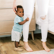 Load image into Gallery viewer, Weathered Brown Moccasin Baby Shoe