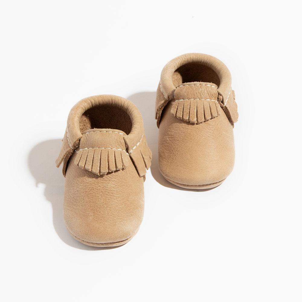 Weathered Brown Moccasin Baby Shoe