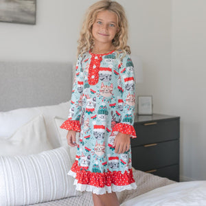 Christmas Cat Lounge Play Gown