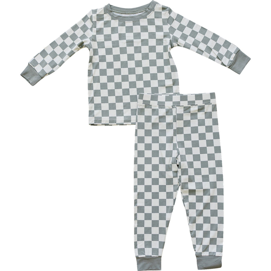 Light Green Checkered Bamboo Cozy Set