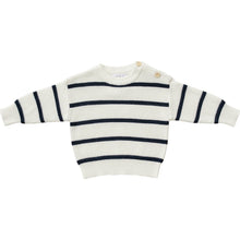 Load image into Gallery viewer, Navy Stripe Knit Sweater