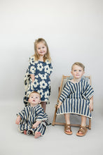 Load image into Gallery viewer, Blue Stripe Organic Cotton Beach Poncho